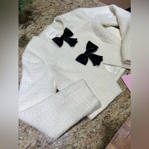 Anthropologie Avec Les Filles Wool Blend Bow Tweed Lady Jacket XSmall